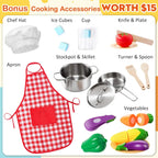 Children's small land play kitchen, wooden children's play kitchen toy set - image 2