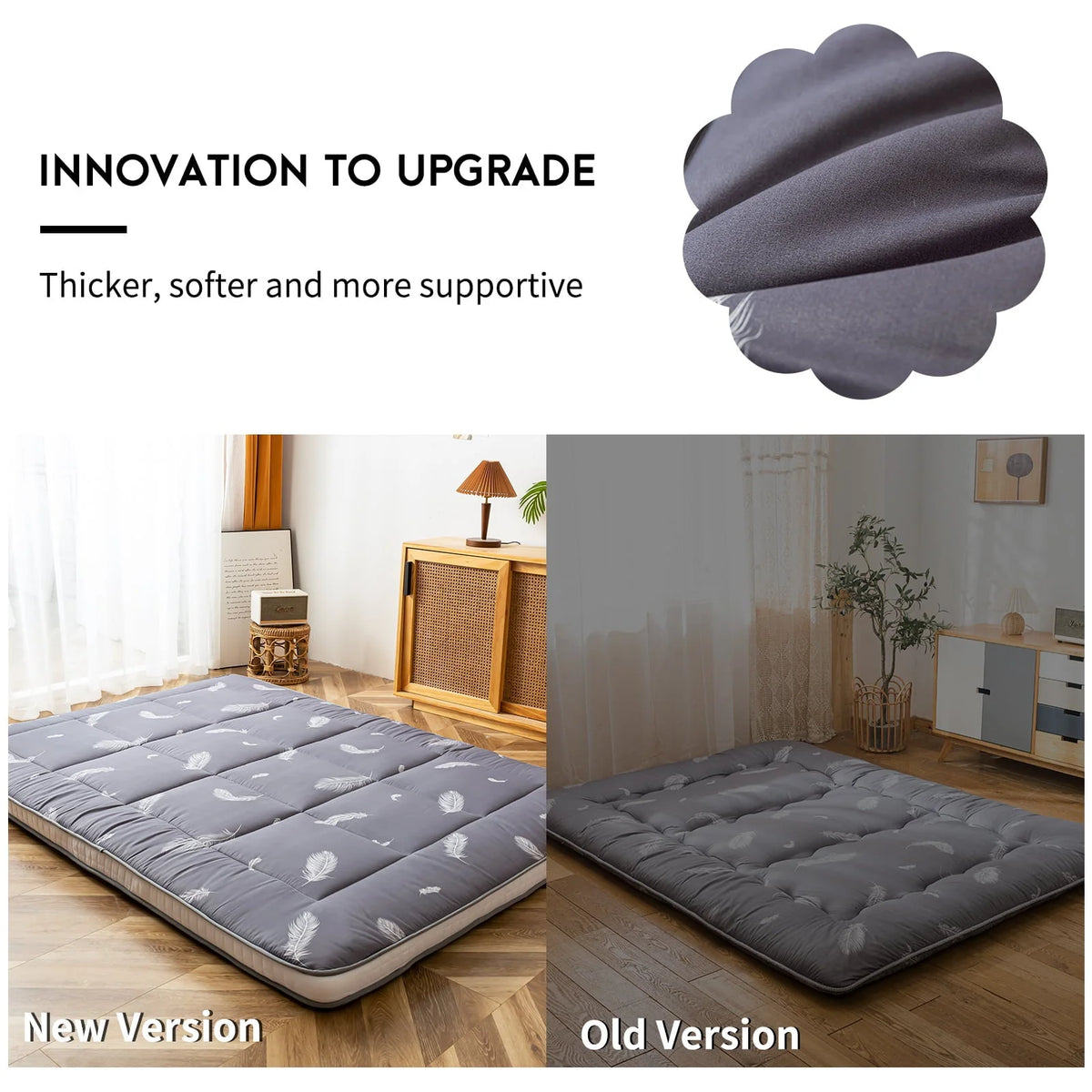 Maxyoyo Extra Thick Futon Floor Mattress, Padded Japanese Folding Roll Up Mattress Sleeping Pad, Foldable Camping Portable Mattress Shikibuton - image 8