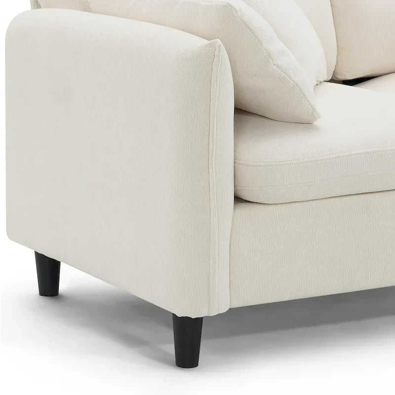 110-Inch L-Shaped 5-Seater Sectional Sofa with Removable Ottoman, Cloud Chenille Fabric, and 5 Cushions - image 22