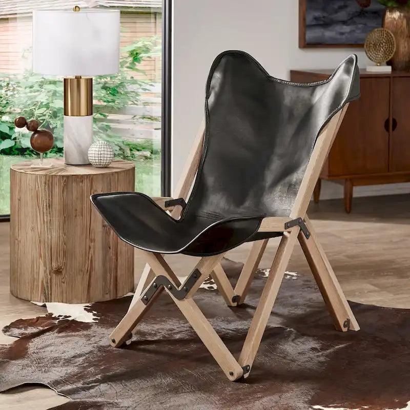 Cantu Authentic Top Grain Leather Tripolina Sling Chair by iNSPIRE Q Modern - image 3