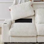 126W Large L-Shaped Corduroy Sofa with USB Charging Port - image 21