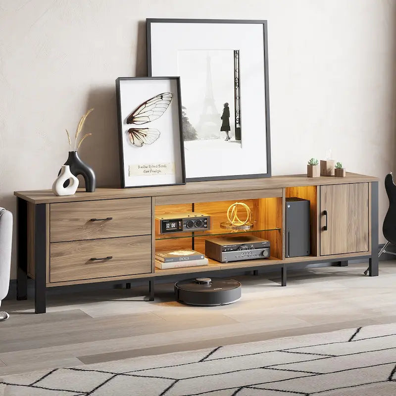 Contemporary 80-Inch TV Stand for 75/80/85 Inch TVs with 2 Drawers - image 33