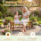 Tangkula 41.5" Patio Backless Bench with Slatted Seat - image 8