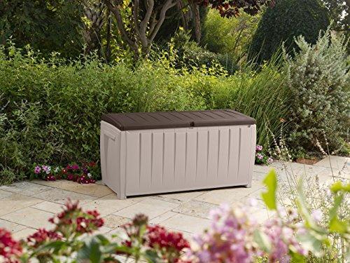 Novel Plastic Deck Storage Container Box Outdoor Patio Furniture 90 Gal, Brown - image 4