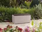 Novel Plastic Deck Storage Container Box Outdoor Patio Furniture 90 Gal, Brown - image 4