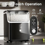 Nugget Ice Makers Countertop, Pebble Ice Machine with Chewable Pellet Ice, 34Lbs/24H, Self-Cleaning, Sonic Ice, One-Click Operation, for Kitchen,Office Stainless Steel Black - image 11