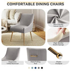 SEYNAR Set of 6 Modern Glam Boucle Velvet Dining or Vanity Chairs with Rear Handle - image 36