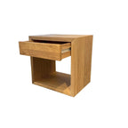 Solid Oak Scandinavian Floating Nightstand with Drawer - Stylish Bedroom Side Table - image 5