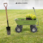 Heavy Duty Poly Utility Dump Wagon Garden Cart w/Pneumatic Tires, 6 Cu Ft - 1200 lb Capacity Outdoor Wheelbarrow for Yard, Landscaping & Gardening, Lawn Tractor or ATV Towable-Gorilla Carts - image 16