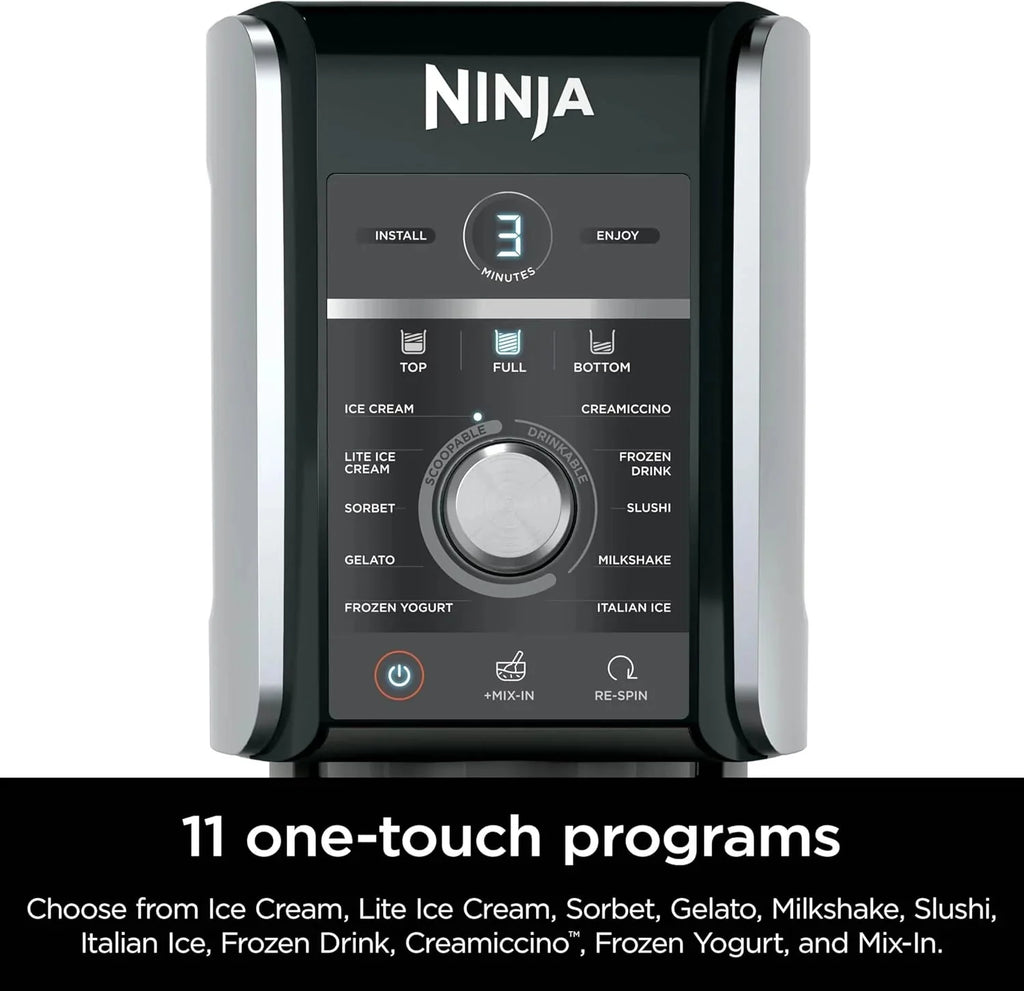 Ninja NC301 CREAMi Ice Cream Maker, for Gelato, Mix-ins, Milkshakes, Sorbet, Smoothie Bowls & More, 7 One-Touch Programs, with (2) Pint Containers & Lids, Compact Size, Perfect for Kids, Silver - image 29