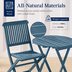 Best Choice Products 3-Piece Acacia Wood Bistro Set, Folding Patio Furniture w/ 2 Chairs, Table - Natural - image 56
