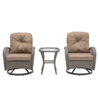 3 Pieces Outdoor Swivel Rocker Patio Chairs, 360 Degree Rocking Patio Conversation Set - image 8