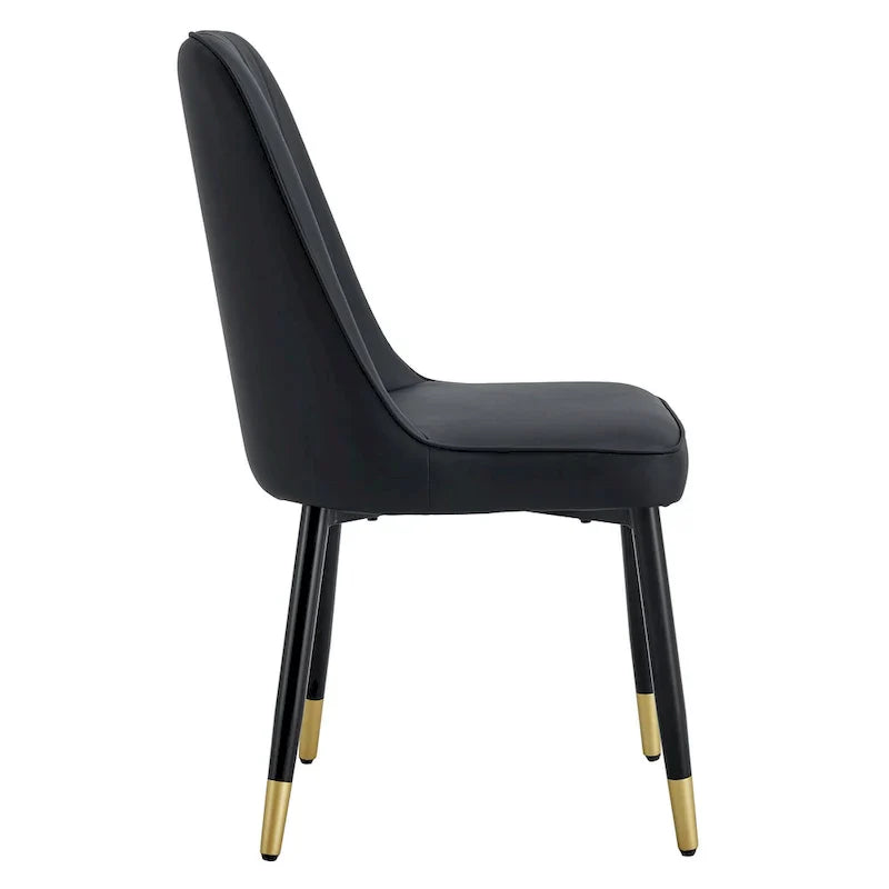 Contemporary Set of 4 Faux Leather Dining Chairs with Cushioned Backrests and Metal Legs – Ideal for Dining Rooms, Living Rooms, and Bedrooms - image 27