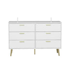Elegant 6-Drawer Double Dresser with Gold Accents for Stylish Bedroom Storage - image 14