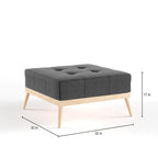 Christopher Knight Home Carson Lund Mid-Century Tufted Fabric Square Ottoman - image 3