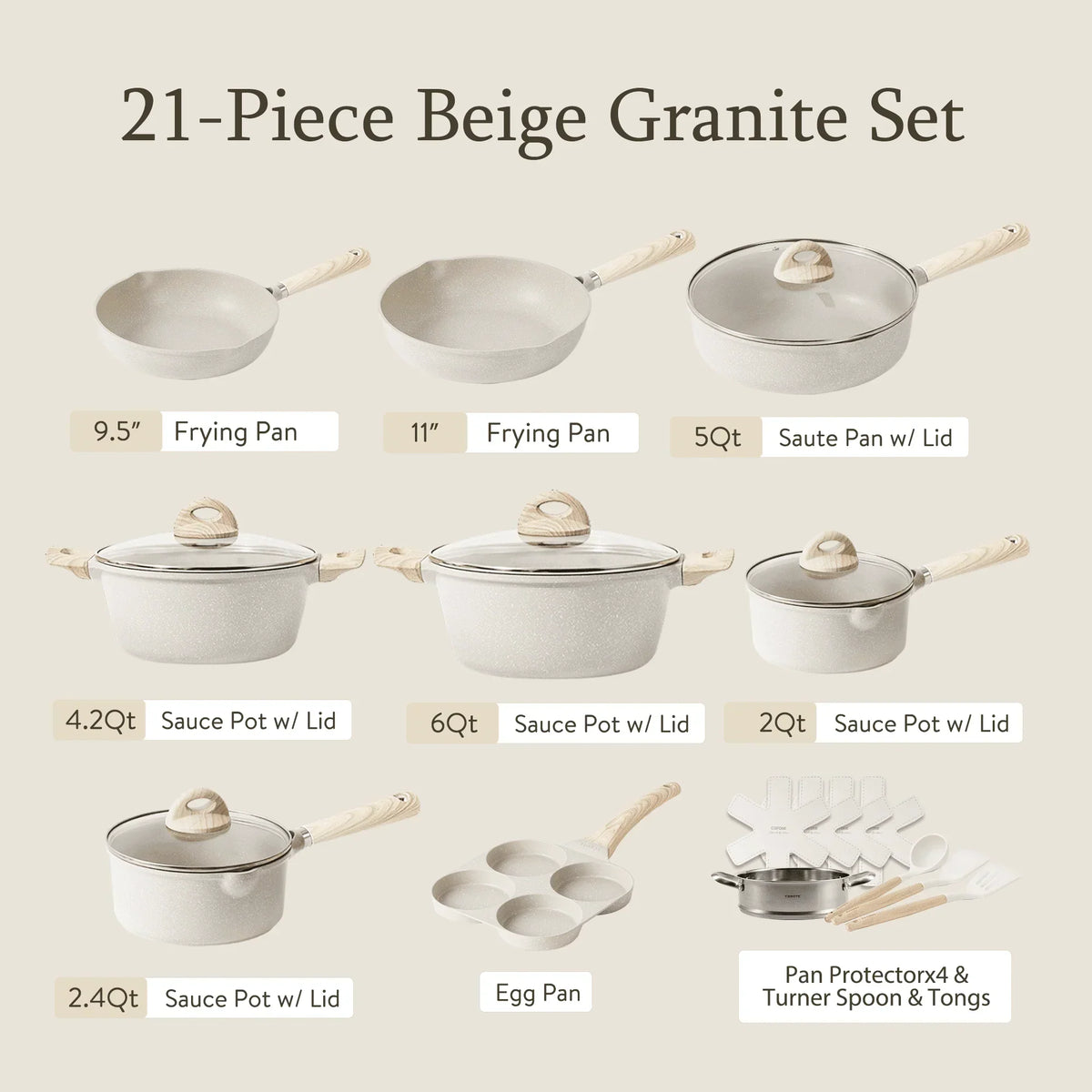 Carote Induction Kitchen Cookware Sets - image 2