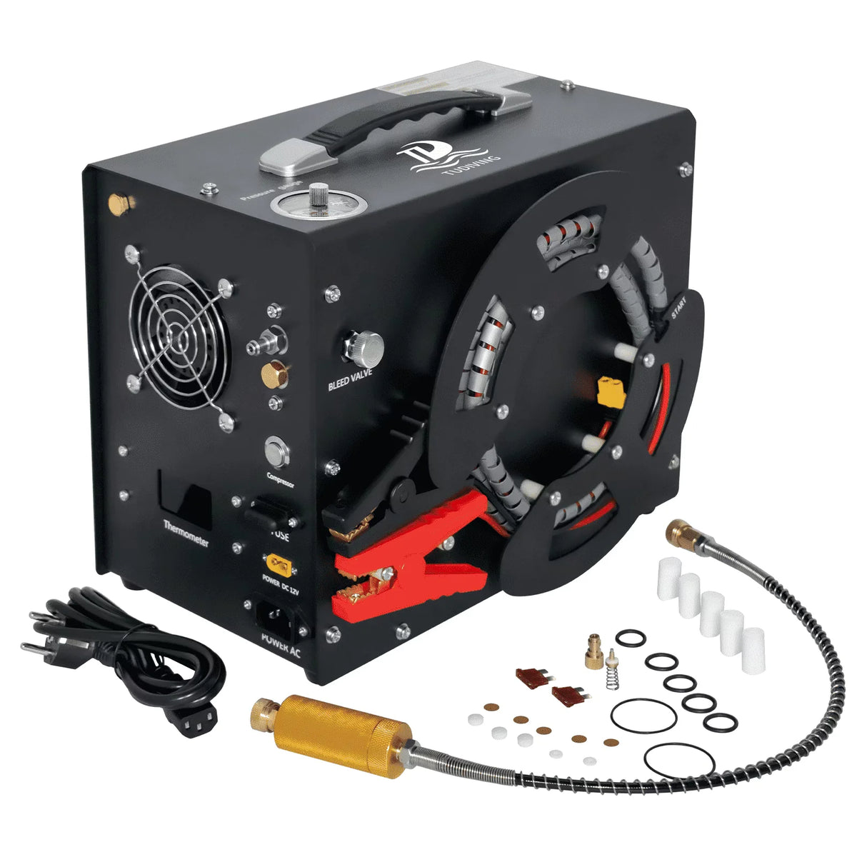 TUDIVING PCP Air Compressor, Built in Converter, 4500psi/300bar Pcp Compressor Auto stop - image 1