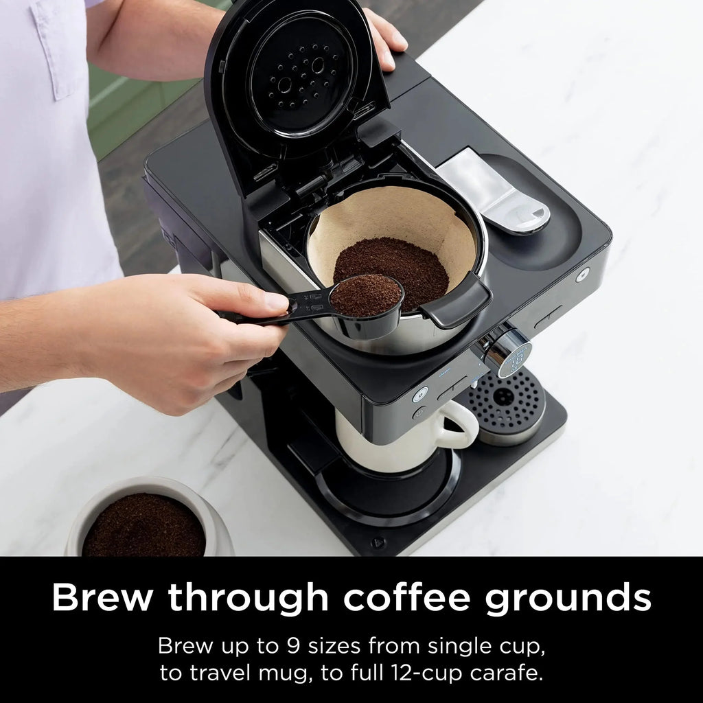 Ninja CFN601 Espresso & Coffee Barista System, 3 Espresso Brew Styles, Single-Serve Coffee & Nespresso Capsule Compatible, 12-Cup Carafe, Built-in Frother, Espresso, Cappuccino & Latte Maker - Black - image 3