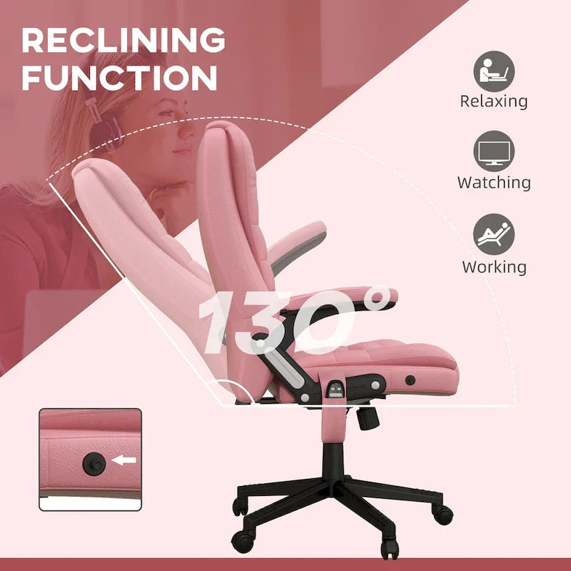 HOMCOM High Back Massage Office Chair with 6 Vibration Points and Heated Recline - PU Leather Computer Chair - image 7