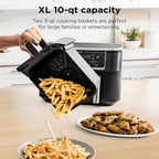 Ninja Foodi 10QT 6-in-1 DualZone Smart XL Air Fryer, 2 Independent 5QT Baskets, Smart Cook Thermometer, Match Cook, Smart Finish, Air Fry, Roast, Bake, Dehydrate, Reheat, Grey, DZ550 - image 11