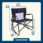 GCI Outdoor Freestyle Rocker XL Oversized Foldable Rocking Camp Chair, Pewter - image 35