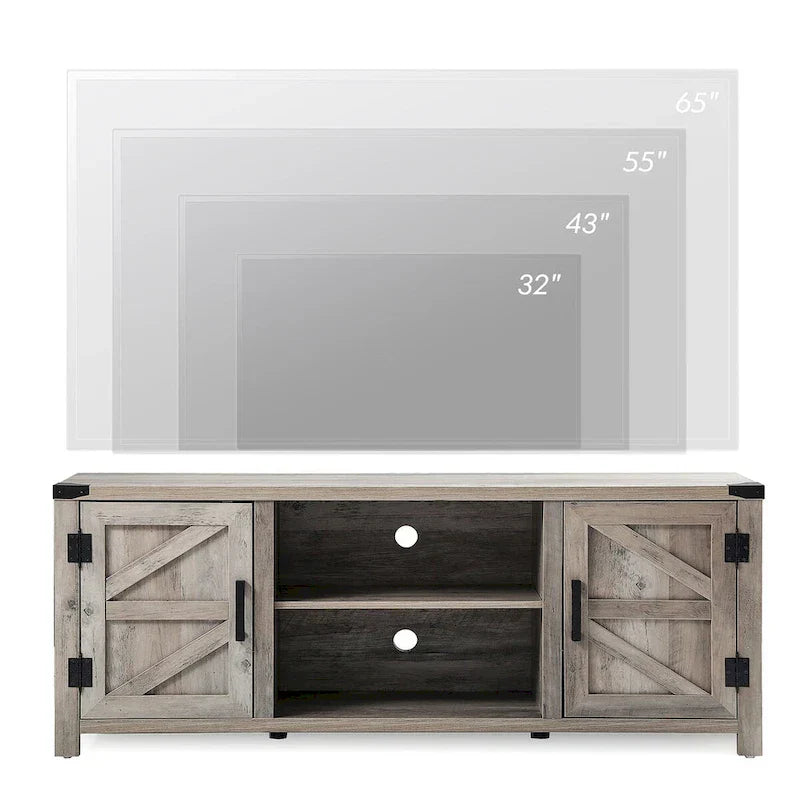 Rustic Farmhouse Barndoor TV Stand - Entertainment Center for TVs up to 70 Inches - image 19