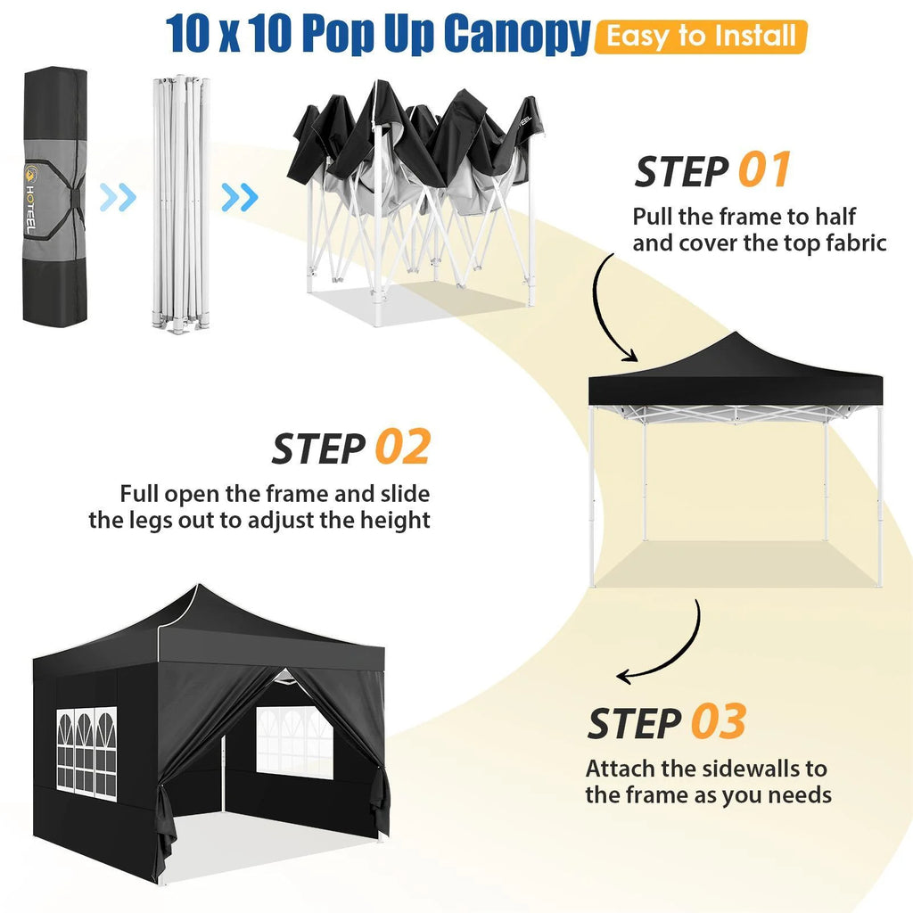 HOTEEL 10x15 Heavy Duty Canopy Tent ,Pop up Canopy for Parties Wedding,Commercial Easy up Gazebo with Roller Bag,UV 50+ &,White - image 17