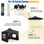 HOTEEL 10x15 Heavy Duty Canopy Tent ,Pop up Canopy for Parties Wedding,Commercial Easy up Gazebo with Roller Bag,UV 50+ &,White - image 17