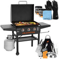 28 Inch Blackstone Griddle 2080 with Hood XL Griddle Original 3-Burner Outdoor Flat Top Grill, with Blackstone Griddle Accessories, Seasoning, and Wholesalehome Gloves and Cloth - image 1
