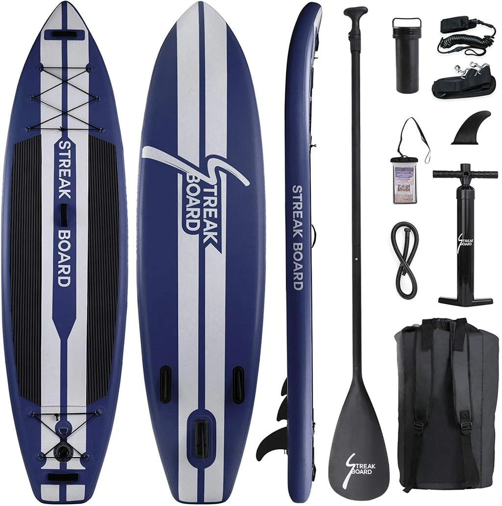 streakboard 11FT Inflatable Stand Up Paddle Board SUP Surfing Boards No Slip Deck, 6'' Thick with Backpack - image 1