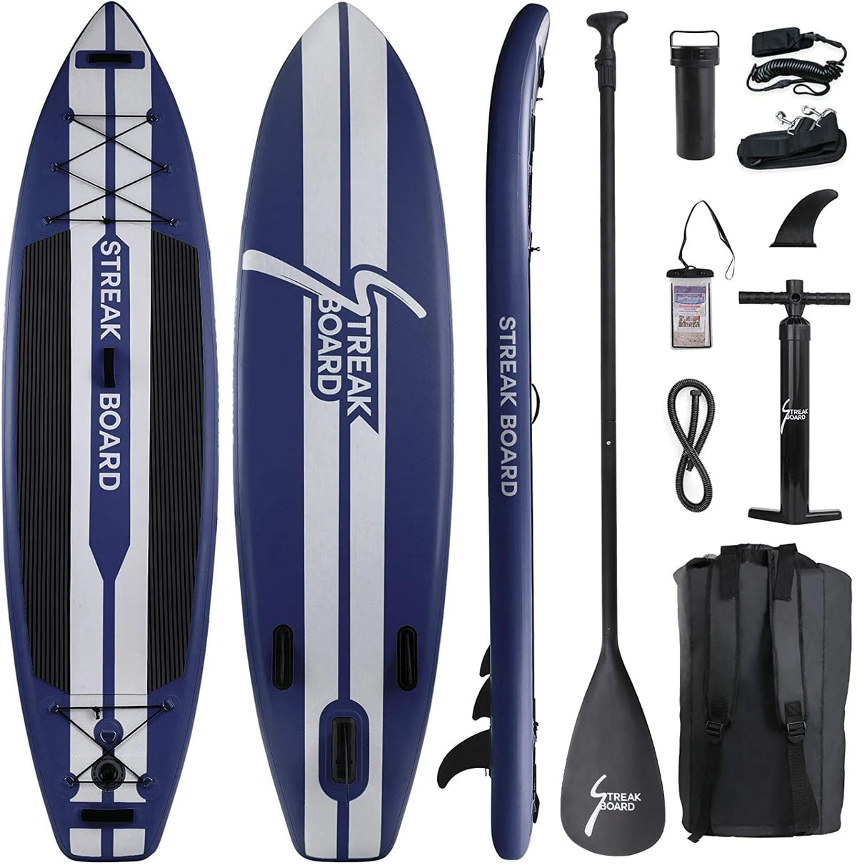 streakboard 11FT Inflatable Stand Up Paddle Board SUP Surfing Boards No Slip Deck, 6'' Thick with Backpack - image 1