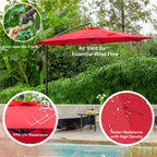 JUSTLET 10ft Heavy Duty Patio Hanging Offset Cantilever Patio Umbrella W/ 4-Piece Base Included Included, Beige - image 30