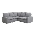 Linen Upholstered Power Recliner L-Shaped Sectional Sofa with USB Port - Soft Home Theater Seating for Living Room - image 13