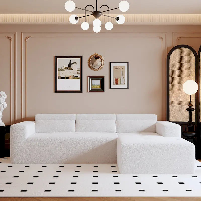 L Shaped Sectional Sofa with Upholstered Cushions and Modular Design - image 1