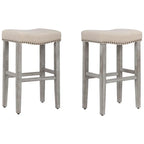 Set of 2 Jameson Gray Upholstered Polyester 29-Inch Bar Stools - image 10