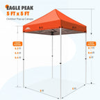EAGLE PEAK 5x5 Pop up Canopy Tent Instant Outdoor Canopy Easy Set - up Straight Leg Folding Shelter（blue） - image 126