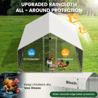 Large Walk-in Metal Chicken Coop with Run, Solar Light, UV Cover - image 5