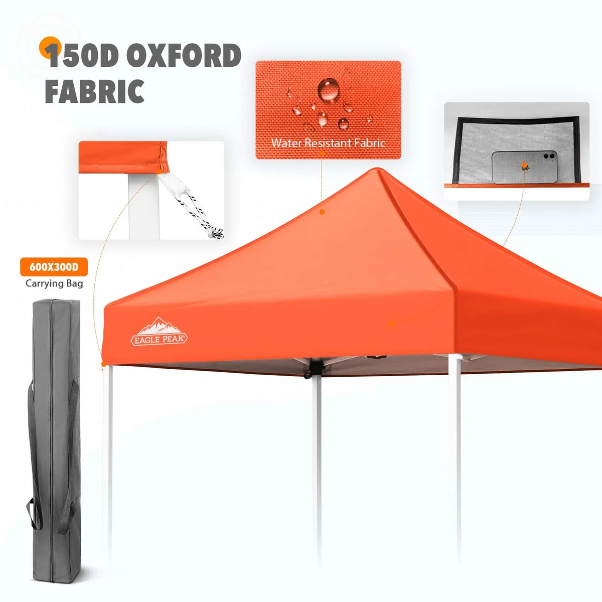 EAGLE PEAK 5x5 Pop up Canopy Tent Instant Outdoor Canopy Easy Set - up Straight Leg Folding Shelter（blue） - image 131
