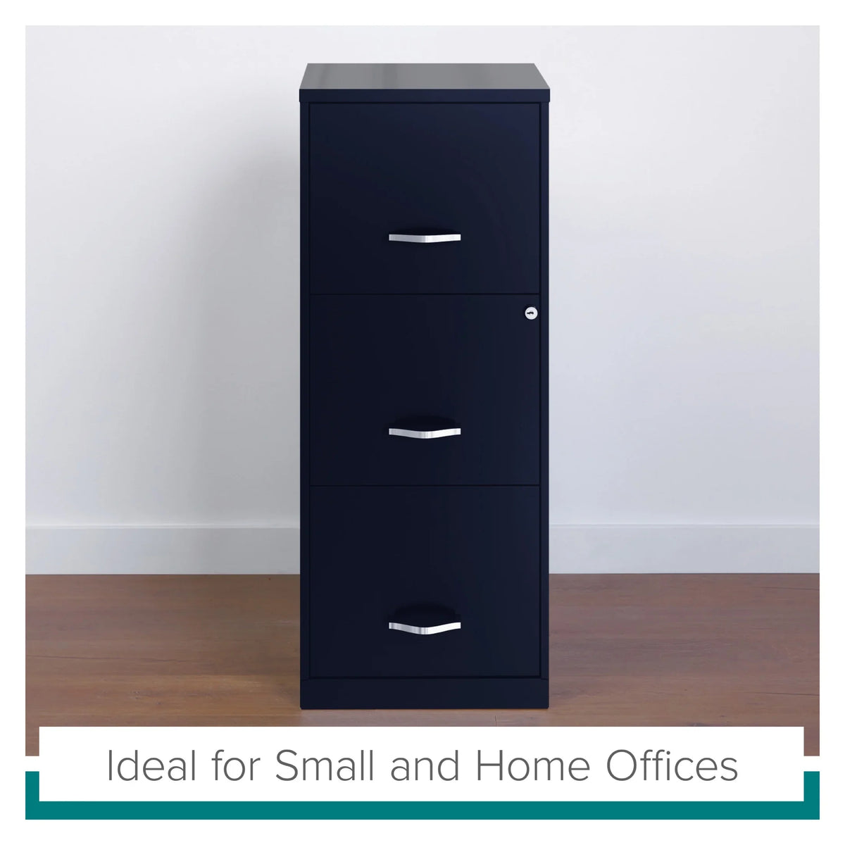 Space Solutions 18" Deep 3 Drawer Smart Letter Width Vertical File Cabinet, Navy - image 7
