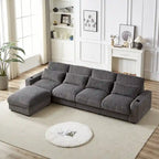 126W Large L-Shaped Corduroy Sofa with USB Charging Port - image 23