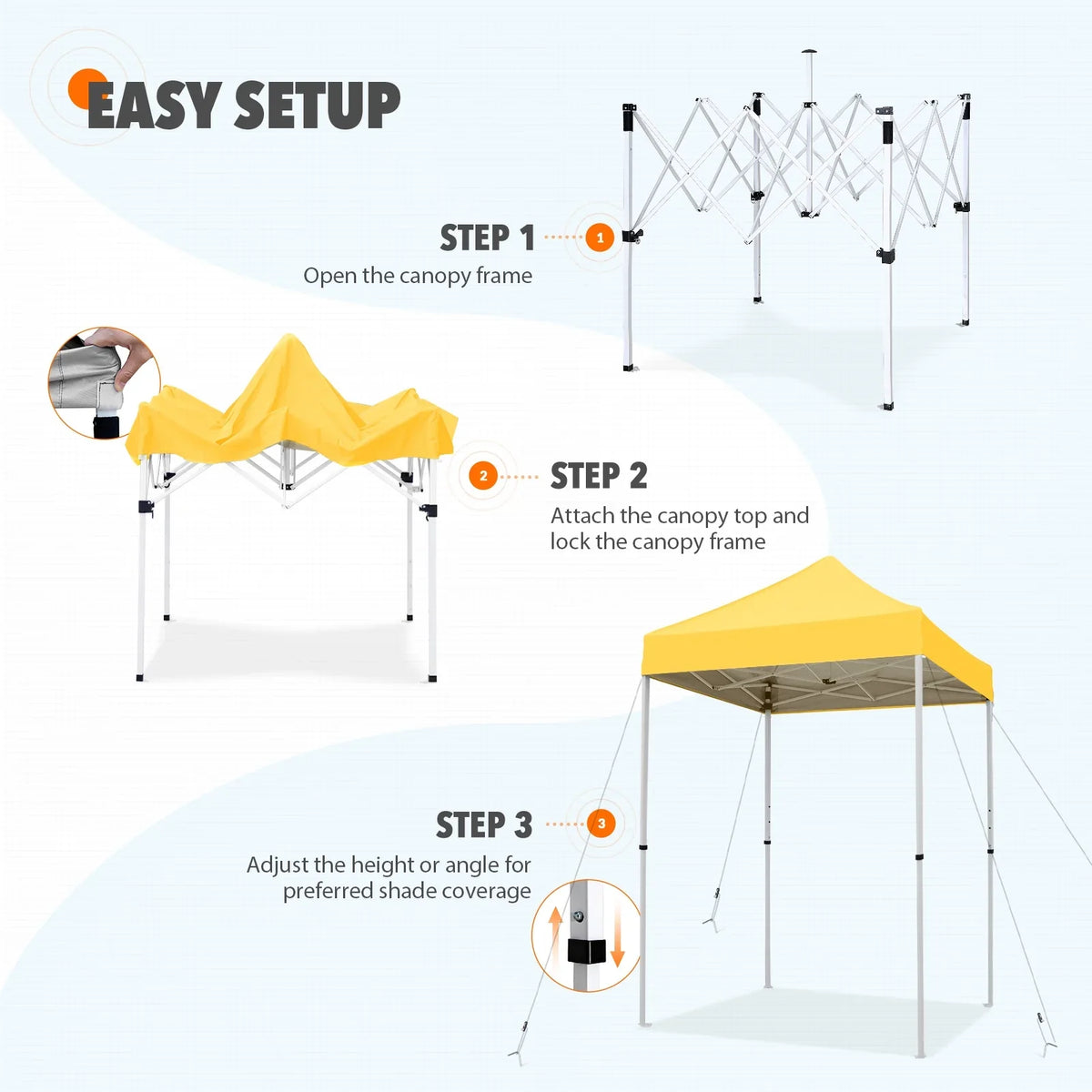 EAGLE PEAK 5x5 Pop up Canopy Tent Instant Outdoor Canopy Easy Set - up Straight Leg Folding Shelter（blue） - image 35