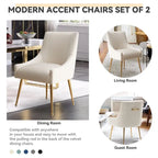 SEYNAR Set of 4 Modern Glam Boucle Velvet Dining or Vanity Chairs with Rear Handle - image 12