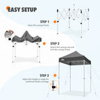 EAGLE PEAK 5x5 Pop up Canopy Tent Instant Outdoor Canopy Easy Set - up Straight Leg Folding Shelter（blue） - image 89