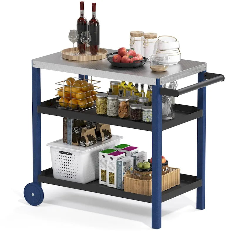 Portable Kitchen Island Grill Cart for Patios - image 9