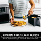 Ninja Foodi 10QT 6-in-1 DualZone Smart XL Air Fryer, 2 Independent 5QT Baskets, Smart Cook Thermometer, Match Cook, Smart Finish, Air Fry, Roast, Bake, Dehydrate, Reheat, Grey, DZ550 - image 25