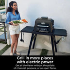 7-in-1 Grill & Smoker with Thermometer, Air Fryer, BBQ, Bake, Roast, Broil - Portable Electric Outdoor Grill, Grey - image 16