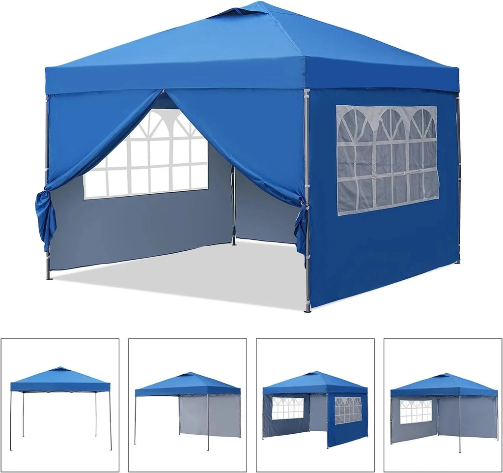 GDY 10x10 Pop Up Canopy Tent, Outdoor Canopy Tent, Patio Tent,Commercial Instant Gazebos,4 Sidewalls, Portable Shelter Canopies, with 4 sandbags, Blue. - image 9