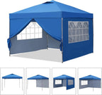 GDY 10x10 Pop Up Canopy Tent, Outdoor Canopy Tent, Patio Tent,Commercial Instant Gazebos,4 Sidewalls, Portable Shelter Canopies, with 4 sandbags, Blue. - image 9
