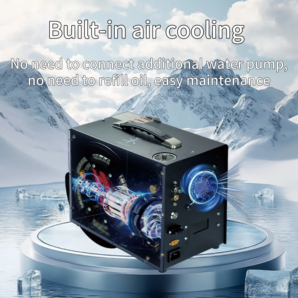 TUDIVING PCP Air Compressor, Built in Converter, 4500psi/300bar Pcp Compressor Auto stop - image 4