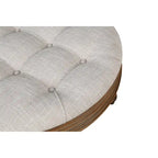 Round Storage Ottoman Coffee Table with Tufted Seat and Wooden Base - image 9